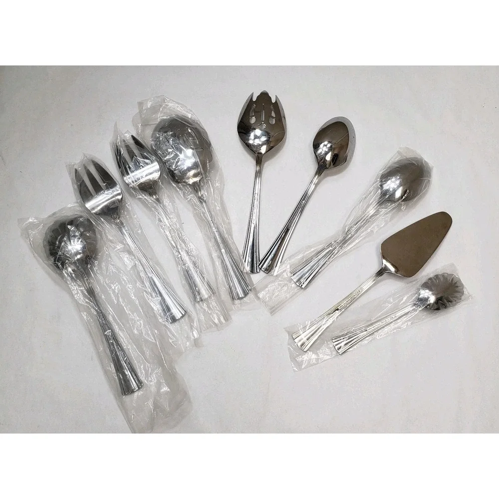 Reed And Barton Stainless Steel Flatware Serving Utensils Salad Large Spoons